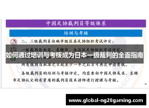 如何通过培训与考核成为日本一级裁判的全面指南